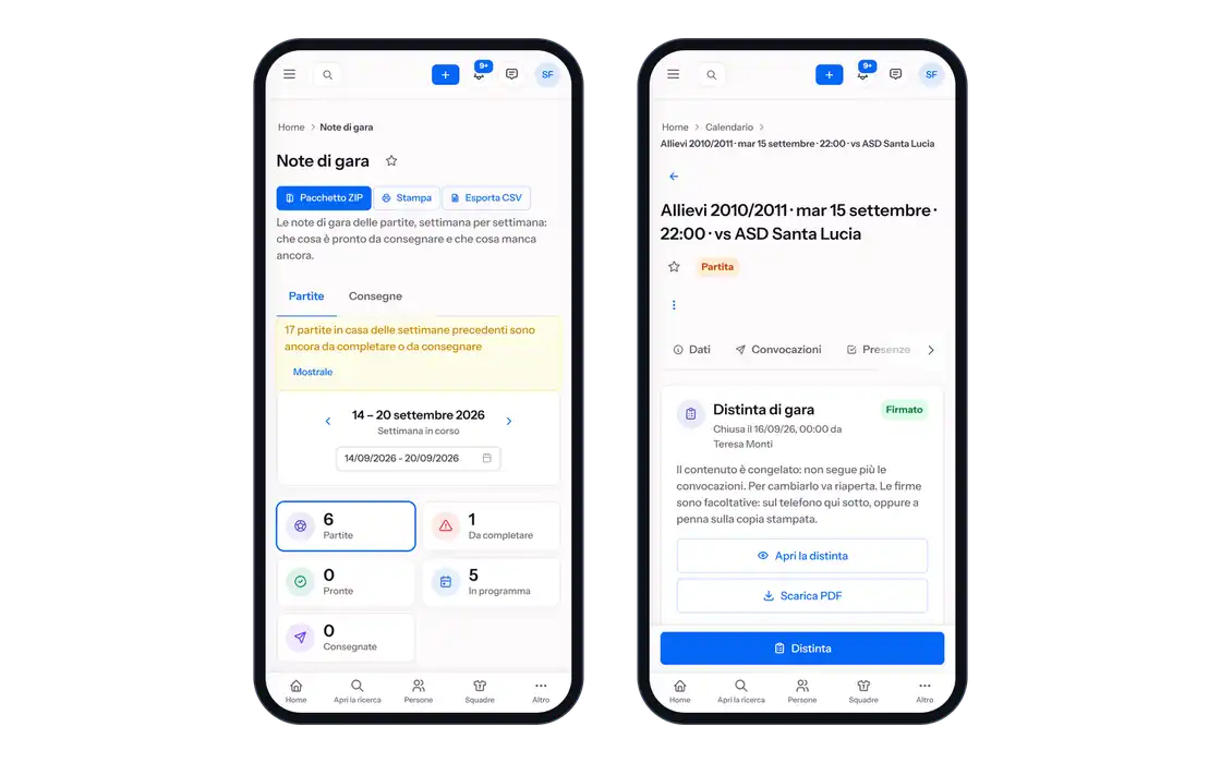 La partita si prepara e si chiude dal telefono